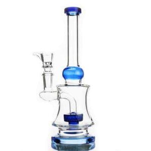 9" Water Pipe Dumroo Styled Flat Based Bong w/ Perc