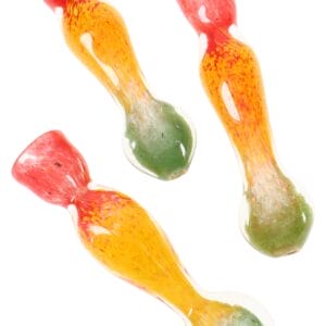 3.5″ Rasta Frit Glass Chillum
