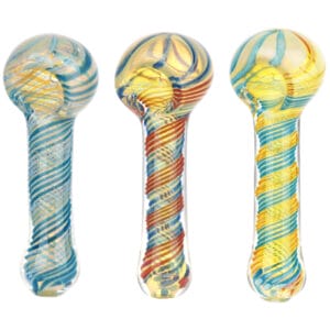 Swirl Spoon Pipe - 3.75" / Colors Vary