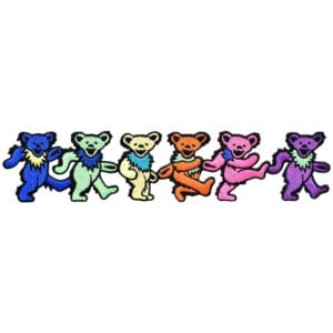 Grateful Dead 6 Dancing Bears in a Row Patch - 9.5" x 2"