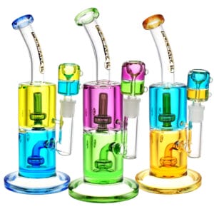 Pulsar Bicolor Glycerin Chugger Water Pipe | 9.75" | 14mm F