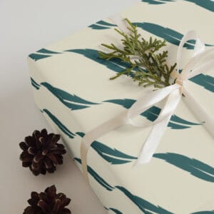 Premium wrapping paper sheets - White / Teal