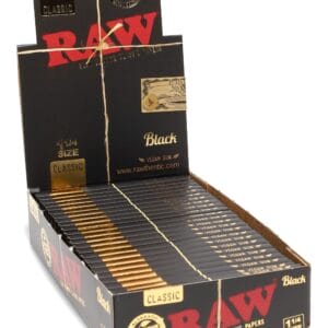 RAW Black Rolling Papers – 24-Count Display Box – 1¼ Size
