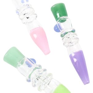 (Assorted) 4″ Slime-Colored Glass Chillum with Ring Grip