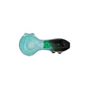 DUAL-TONE GLASS SPOON PIPE WITH MARBLE FEET