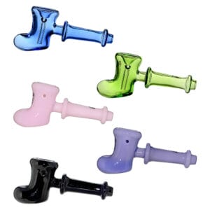 HAND-BLOWN GLASS BOOT SPOON PIPE