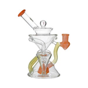 INTRICATE GLASS HOURGLASS RECYCLER DAB RIG