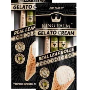 King Palm Gelato Cream Mini Flavor Pre Rolled Leaf Tubes - 2 Packs of 2