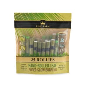 King Palm Rollie Size Natural Pre Roll Palm Leaf Tubes - 25 Pack