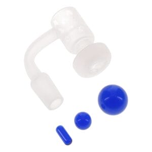 Quartz 14.5 mm Male 90° Terp Slurper Banger – With Beads