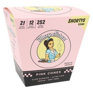 Blazy Susan Shorty 53 mm Pre-Rolled Cones Display – 21 Packs