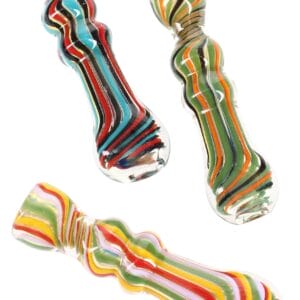 Color Changing Striped Glass Chillum “Rainbow Taster” – Assorted Colors