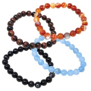 Semi-Precious Gemstone Beaded Elastic Bracelet
