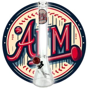 18" Atlanta Basesball 5mm Beaker Bong Bundle