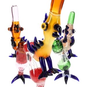 Color-Changing Glass Parrot Bubbler “Talon Tango” – 9″ – Assorted Colors