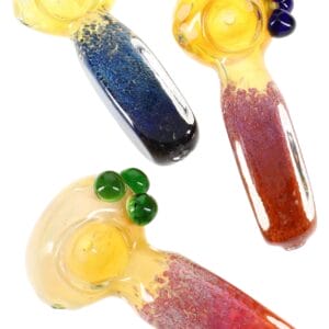 Color-Changing Fumed Frit Square Glass Spoon “Bubble Top” – 5″ – Assorted Colors