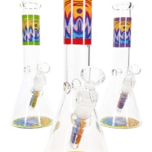 Glass Beaker Bong “Wig-Wag Wave” – 10″ – Ice Pinch – 18.8 mm GoG