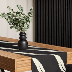 Table runner - White on Black