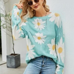 Floral Knitted Sweater