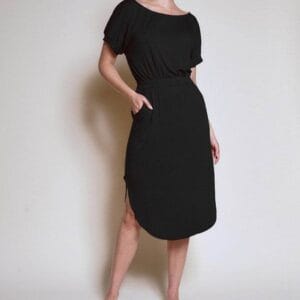 PUFF SLEEVE TULIP SHAPE DRESS