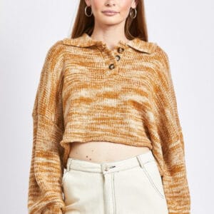 LONG SLEEVE COLLARED SWEATER