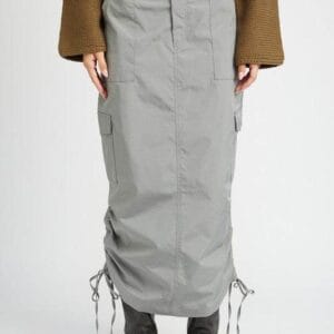 RUCHED MIDI CARGO SKIRT