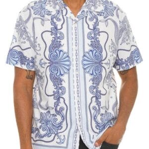 Mens Collared Print Button Down