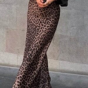 Leopard print maxi skirt