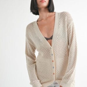 BUTTON UP CROCHET CARDIGAN