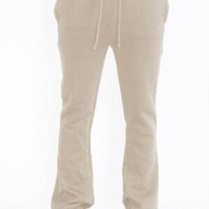 Mens Solid Fleece Flare Stacked PANTS