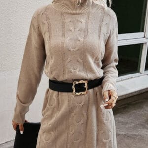 Mock Neck Knit Long Sleeves Sweater