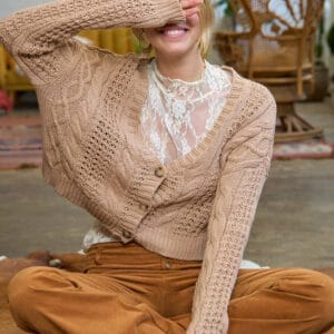 CABLE KNIT CARDIGAN JJK5023