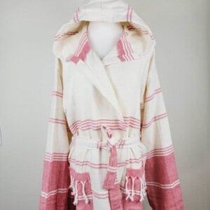 Unisex Robe, Beach or spa Robe with pockets - Red