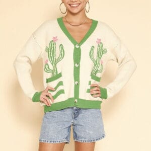 Cactus flower cardigan