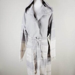 Unisex Robe, Beach or spa Robe with pockets - Gray
